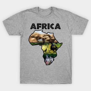 Africa Wildlife Continent Collage T-Shirt